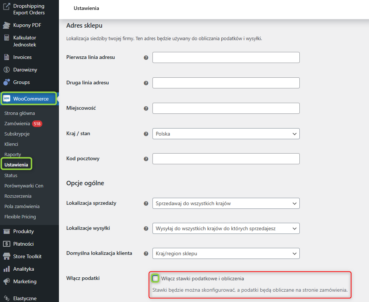 Konflikt ustawień podatkowych w WooCommerce